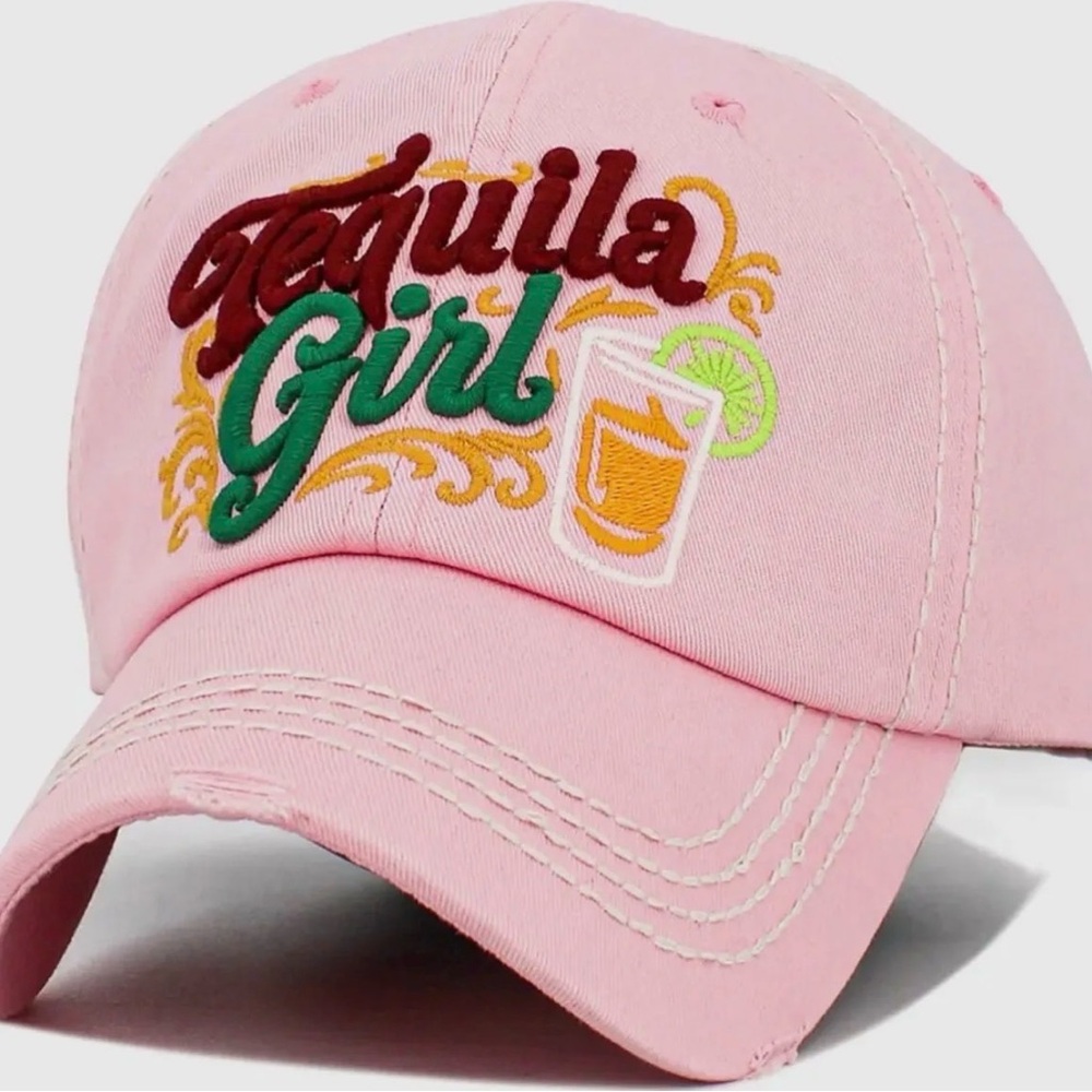 Tequila Girl Vintage Ballcap -  Pink